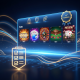 A glowing 'Verified' badge and security icons overlaid on a sleek online casino interface, symbolizing legitimacy and trust in online gaming platforms.